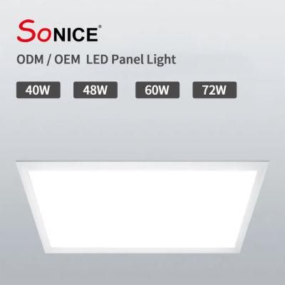 High Lumen Recessed Isolated Driver Aluminum Housing Panel Light SMD Back Light 40W LED Large Panel Light