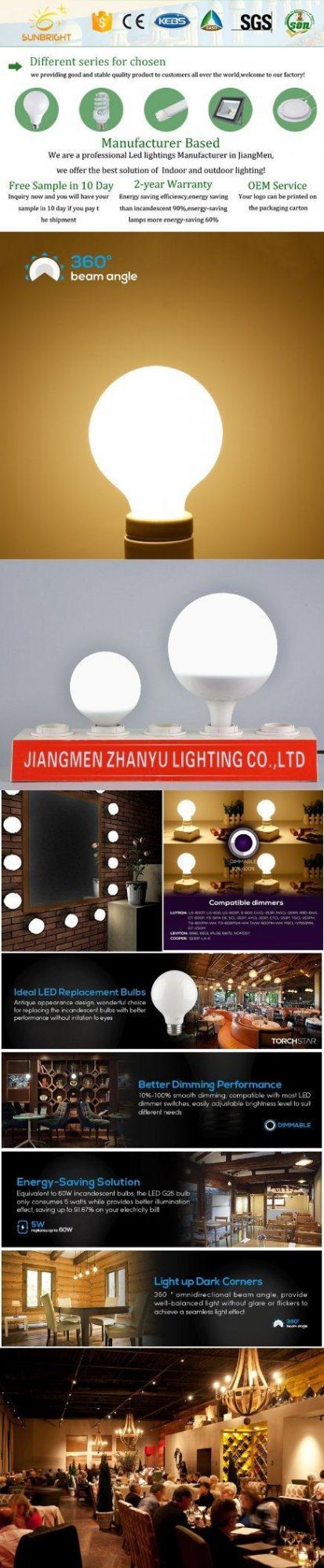 Hight Power Light E27 Aluminium LED Ball Bulb