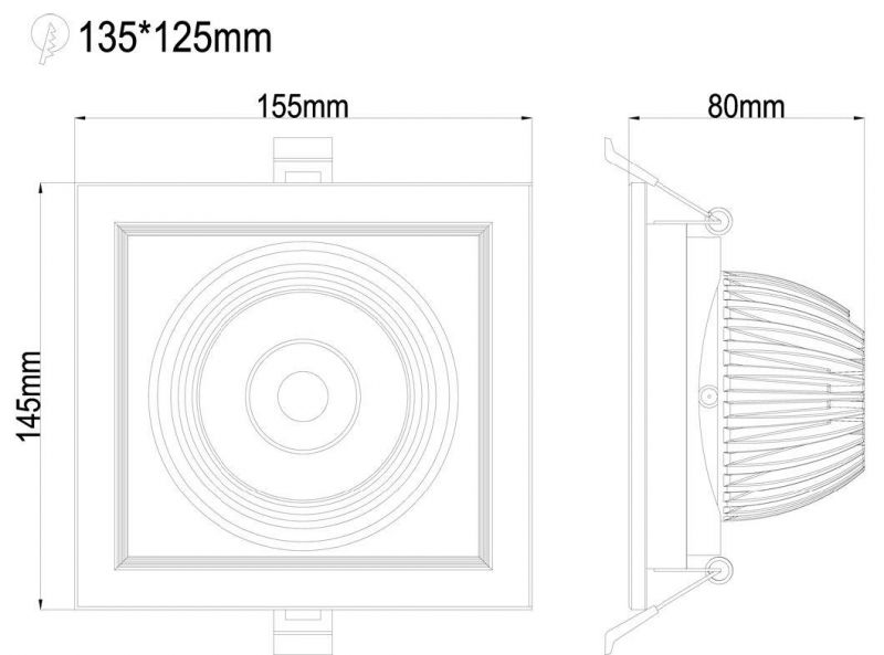 Top Sale Modern Office Recessed Panel Emergency LED Grille Light