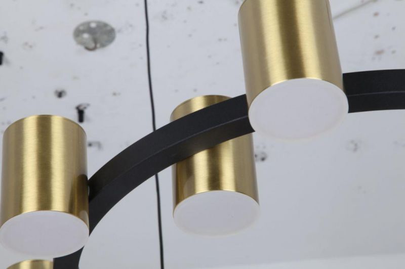 Masivel Lighting Modern LED Chandelier Light Brass Cylinder Decorative LED Pendant Light