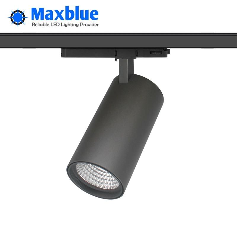 High CRI 95ra Black Finish COB LED Track Light