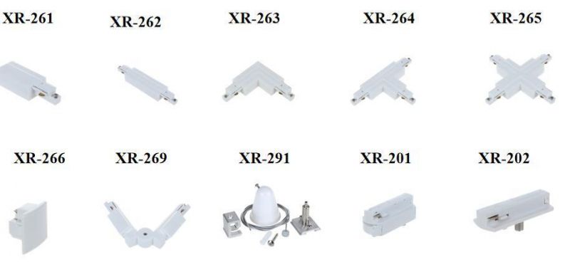 X-Track Single Circuit White Track Power Connector for Light Accessories