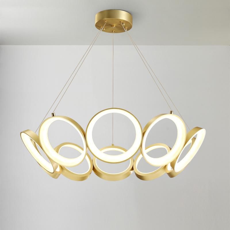 Modern Nordic Ring Lamp Circle Creative LED Chandelier Pendnat Light for Living Room