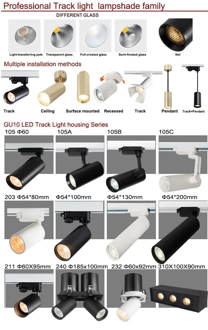 CE/TUV Approved 0-10V or Dali Dimmable Track System LED MR16 COB LED Track Lighting