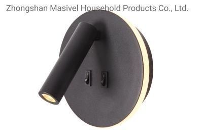 Masivel Lighting Modern 360&deg; Rotatable Sconce LED Wall Llight Surface Mounted for Bedroom Wall Lamp