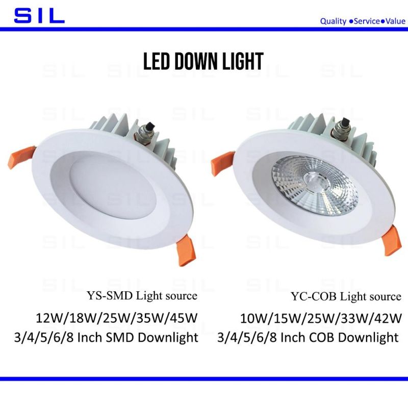 Aluminum Material Round LED Recessed Lighting Downlight 12W 15watt LED Ceiling Downlight