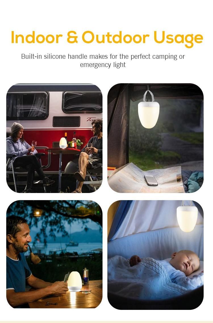 Dimmable Bedside Lamp Warm White Night Lamp Rechargeable Nursery Lamp