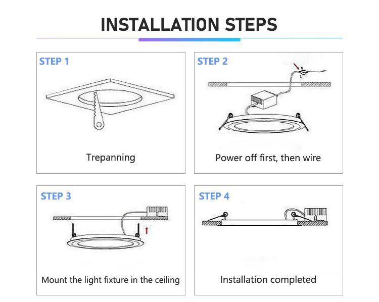 Used Widely Advanced Design Durable in Use Smart Ceiling Panel Light