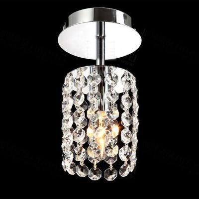 Small Flush Mount Modern Simple Single Head Balcony Light Hallway LED Crystal Ceiling Light