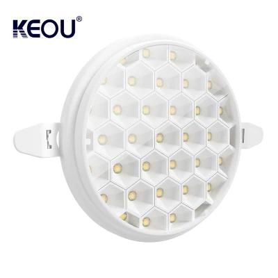 Keou New Round Anti Glare 90lm SMD Recessed Lamp Frameless LED Panel Light 18W