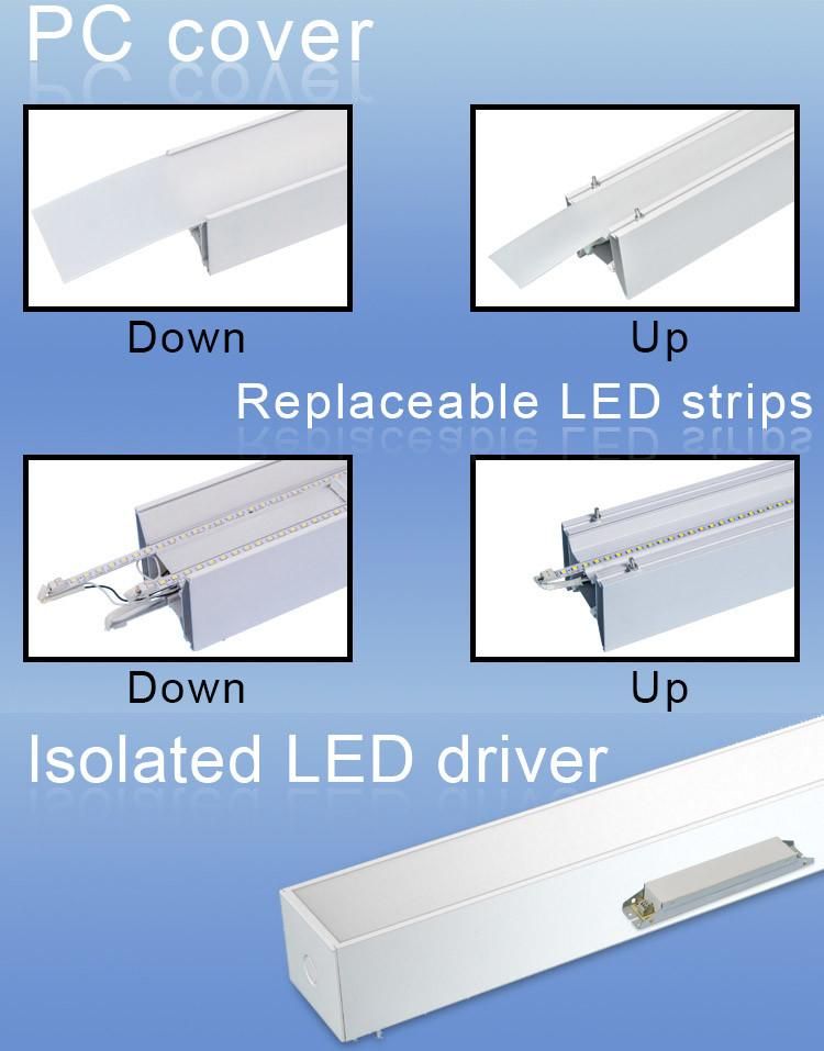 Ogjg Modern Indoor LED up Down Linear Dimmable Pendant Light