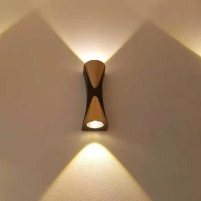 Waterproof Die Casting Aluminium High Luminous Household Hotel Corridor Garden Funnel Shape Brass up and Down Wall Lights