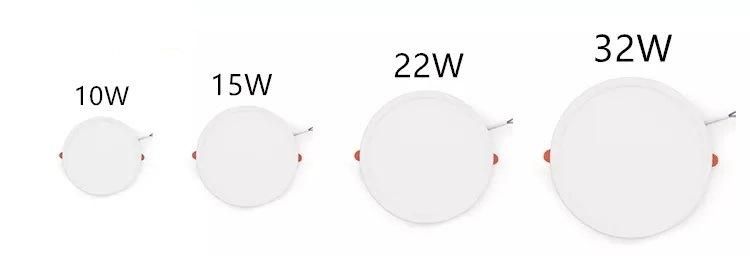 Super Bright OEM Smart Dimmable RoHS IP44 Ultra Slim Recessed Surface Mounted Frameless Round LED Panel Light 10W Ceiling Panel Light