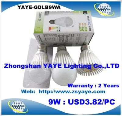Yaye Hottest Sell Dimmable LED Bulb 9W / E27 Dimmable LED Bulb / Aluminum Dimmable LED Bulb 9W