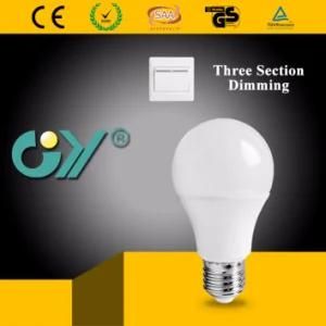 Hot Three Section Dimmable LED A60 9W Bulb Light with Ce
