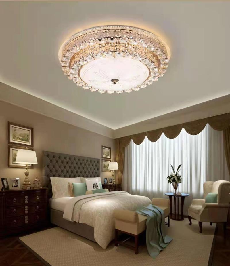 Contemporary Nordic Ceiling Round Modern Luxury Crystal Chandelier Lighting for Home 