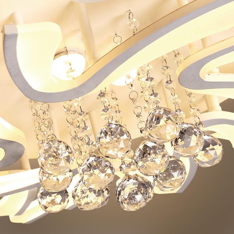 8 Heads Lamps Home Bedroom Acrylic Ceiling Light with K9 Crystal