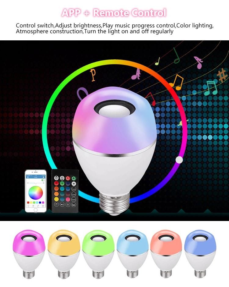 APP Control Smart Music Bulb RGB Color Changing with Speaker