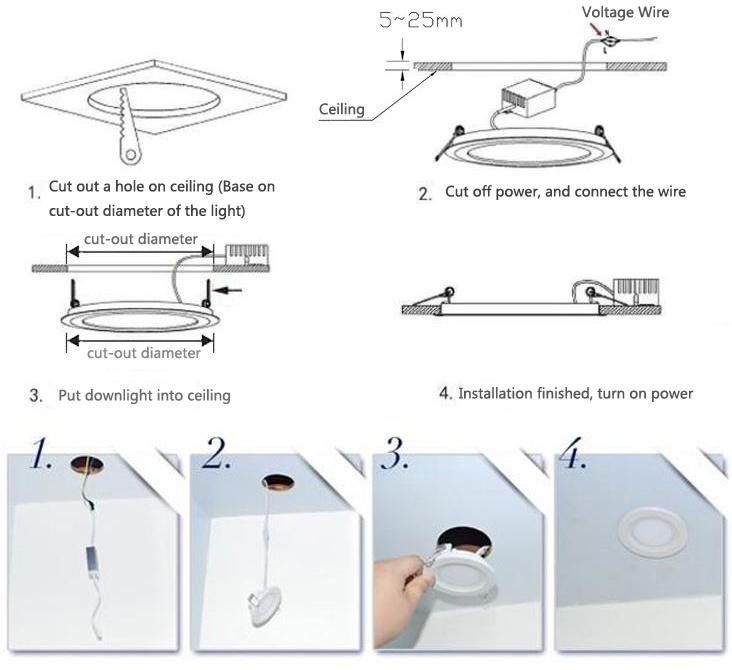 Energy Saving LED Shop Square Downlight SKD Aluminum Spotlight Ceiling Mounting