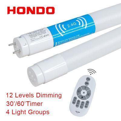 2.4G with Remote Control Dimmable 30&prime; /60&prime; Timer 1200mm 4FT 18W T8 LED Tube