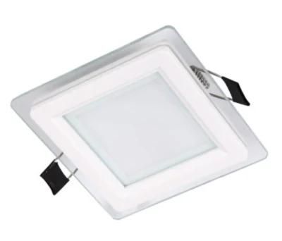 Manufacturer 6W/9W/12W/18W/24W Office Residential Supermarket LED Panellight Recessed Square Glass Downlight Panel Light
