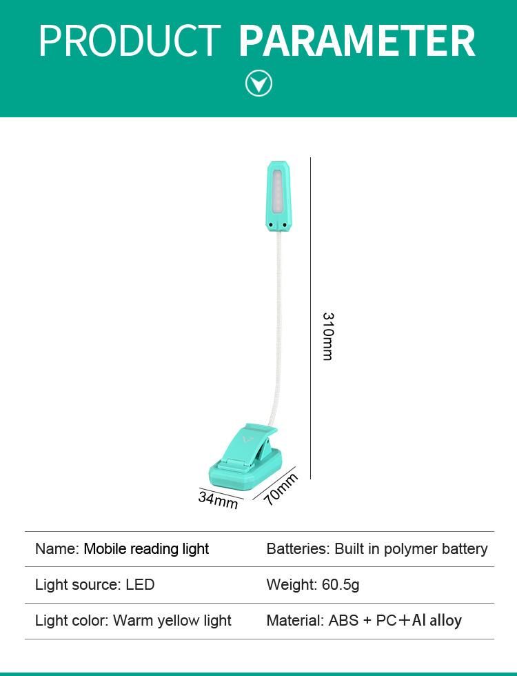 Clip COB Promotion Book Light with Flexible Neck