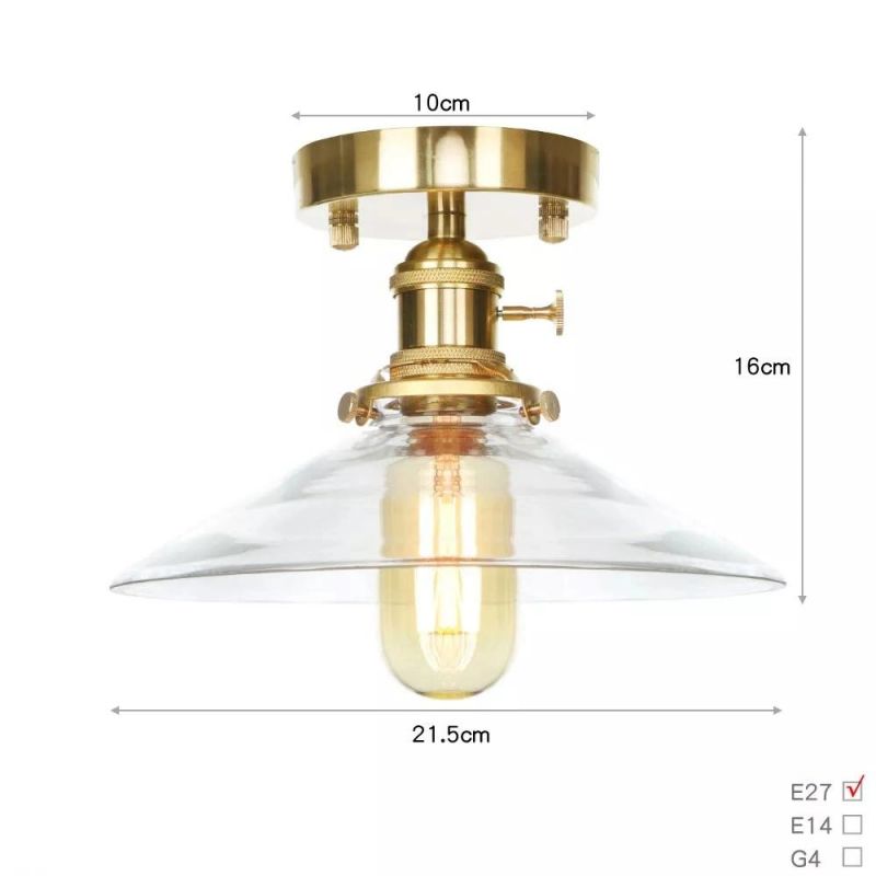 Wholesale Industrial Style Ceiling Light Home Decorative Ceiling Glass Lamp for House