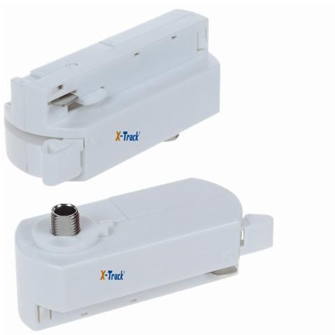 X-Track Single Circuit White Track Adaptor for Light Accessories
