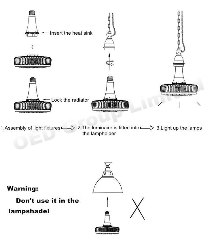 5700K E39 E40 100W LED Canopy Globe Bulb for Warehouse Garage Lighting