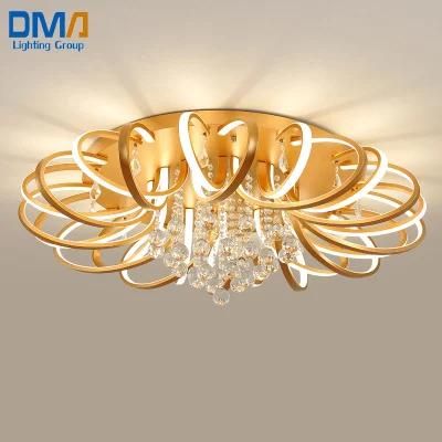 2022 Nordic Round Living Room Acrylic LED Crystal Ceiling Lamps for Bedroom