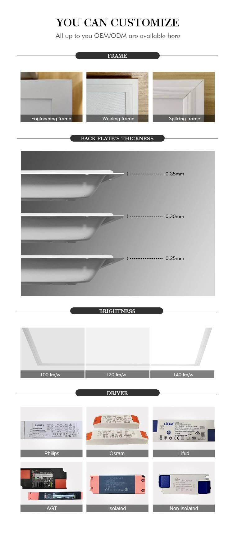 Factory Wholesale Digit 35W 60X60 LED Panel Light