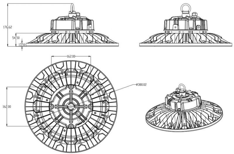 High Bay Light Mushroom B (with driver) 100W Sanan Chip for Industrial Lighting Sue 3-Year Warranty 150W 200W CE RoHS TUV