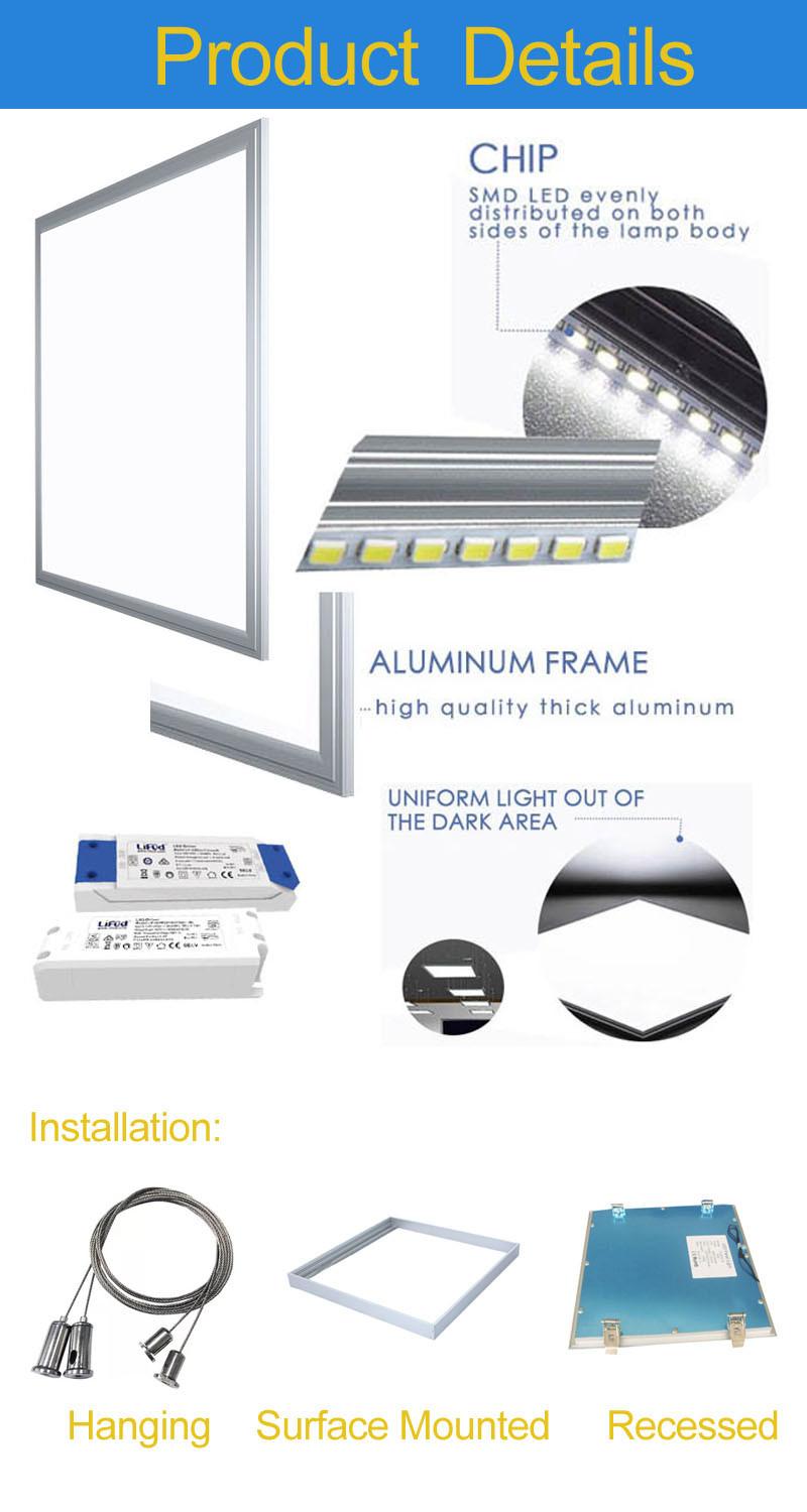 China Factory 595X595mm 600X600mm 620X620mm 300X1200mm 600X1200mm 600X600 300X1200 60X60 Backlight Dimmable LED Light Panel Manufacturer 36W 40W 48W 60W