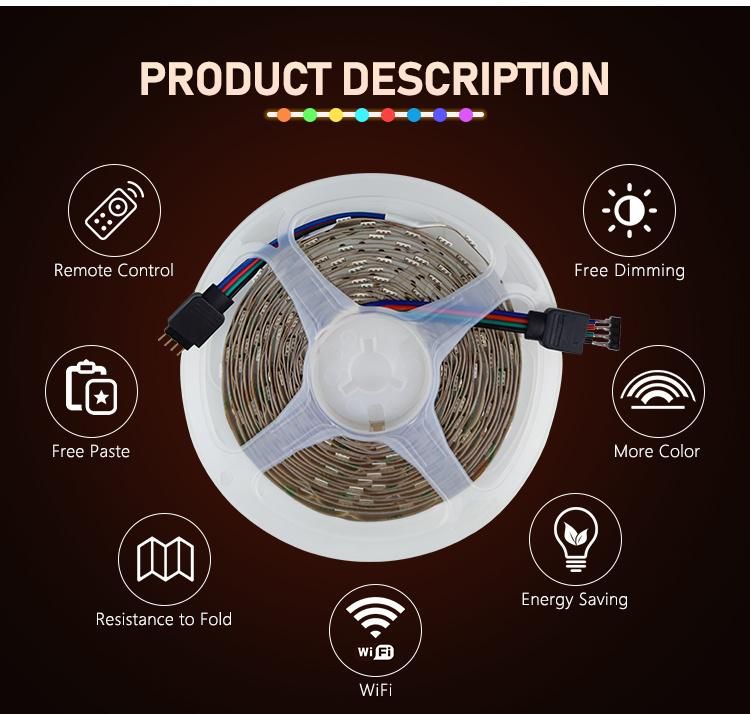 Voice Control Economical and Practical RGB 5050 5V LED Strip Lights