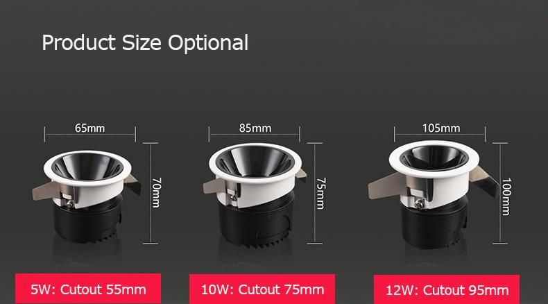 Mini COB Down Light 2inch 2.5-Inch 3inch Embedded Ceiling LED Downlight 3W-15W