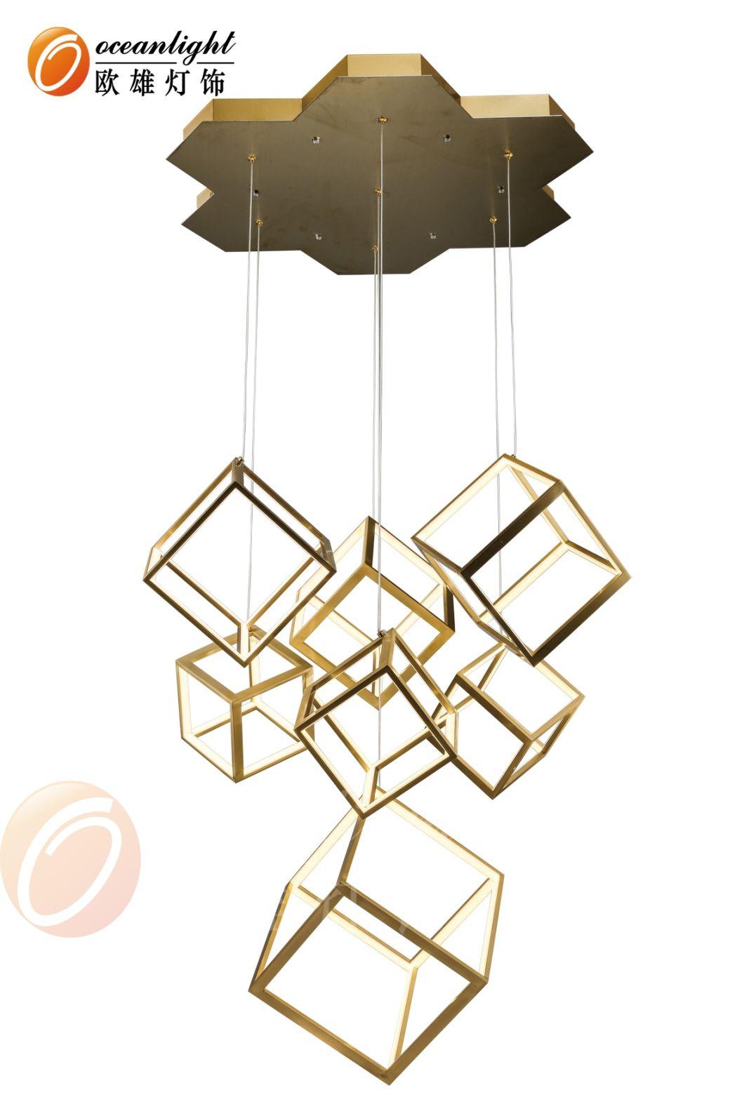 Chrome Gold Black White LED Modern Cubic Pendant Lighting Omd8180003