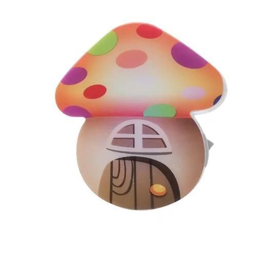 Plastic Switch Plug in LED Mushroom Night Light Lamp