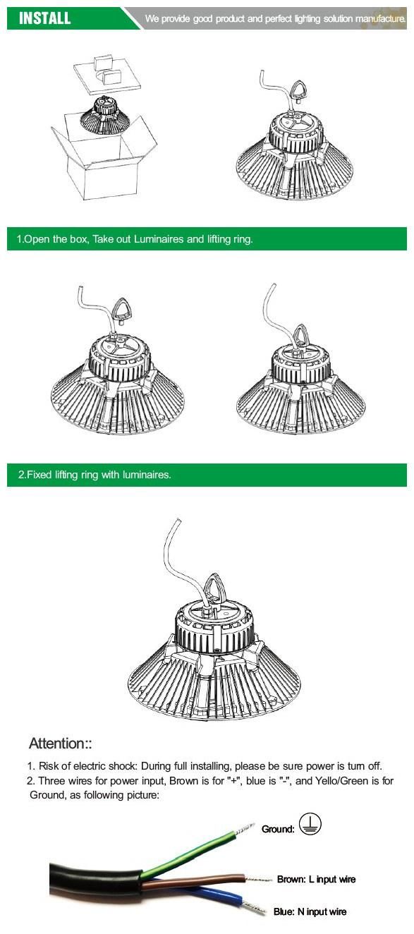 High Light Effect 100W UFO LED Highbay with Meanwell Driver for Booth/Workshop Lighting