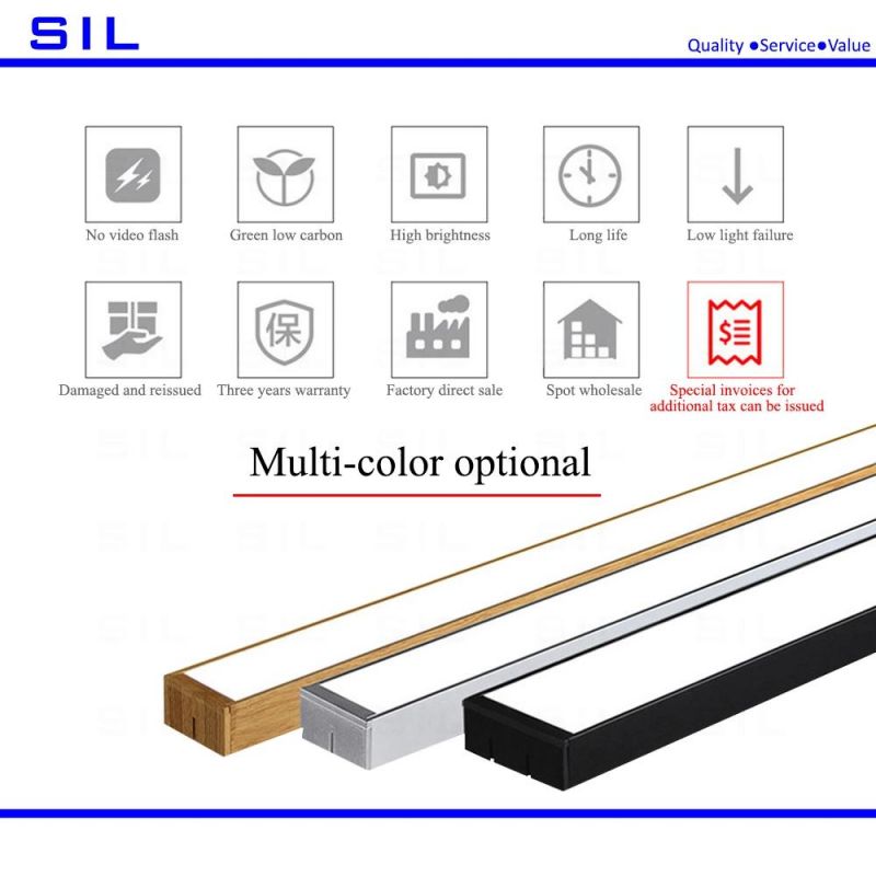 60W Aluminum Office Pendant Linear Strip Lighting Linkable LED Linear Light LED Panel Light