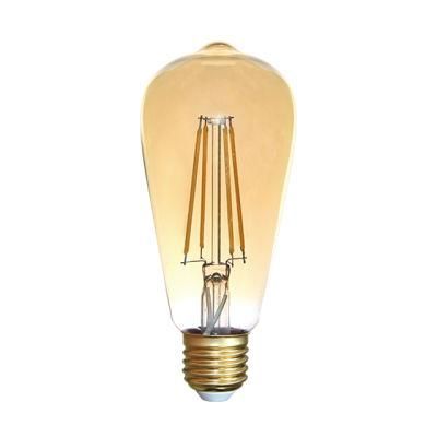 Decorative Vintage St64 Filament Bulb 220-240V 8W 800lm E27 Amber Glass Light Bulb