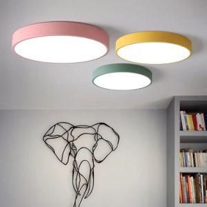 New Style Hotel Bedroom Cute Color Round LED Ceiling Lamp