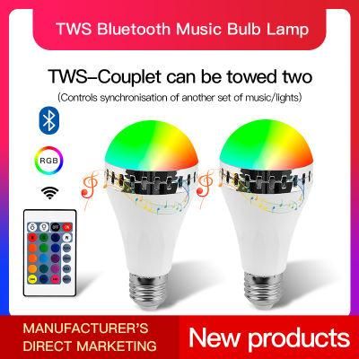 Indoor Lighting 6W E27 RGBW Music Bulb Speaker with Remote Control LED Music Bulb