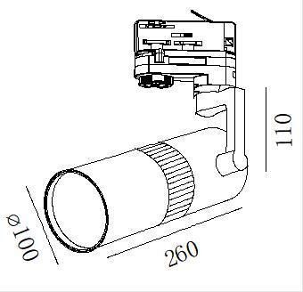 Interior LED Commercial Track Rail Ce RoHS 20W 30W Ceiling Spotlight