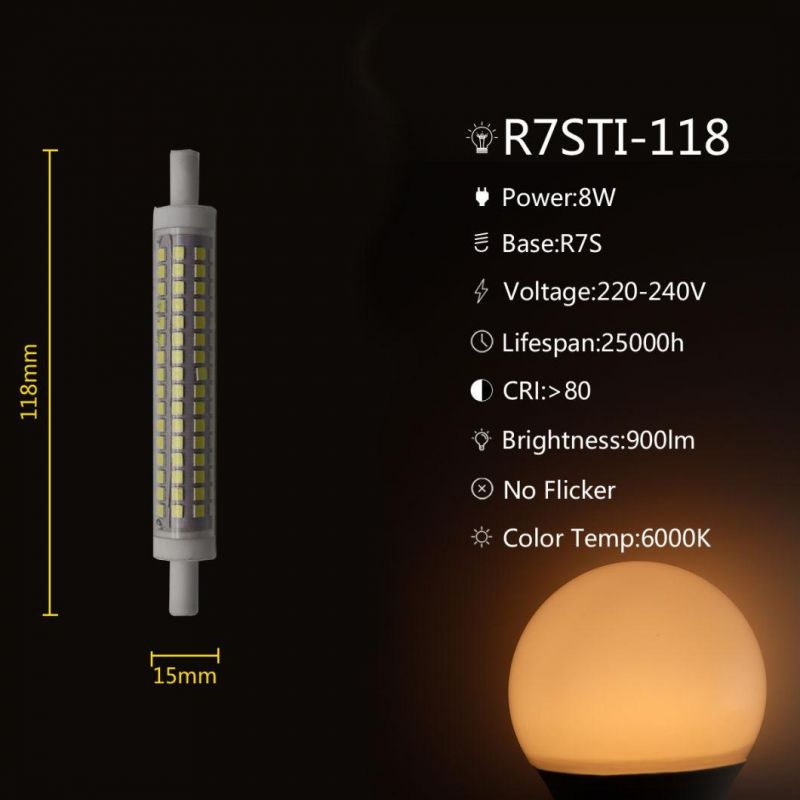 R7s Base LED Lamp 8W High Quality Energy Saving Light Indoor Lighting 128qty SMD2835