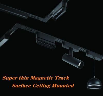 Surface Mounted Thin Type Commercial Pendant Track Lights Shop Office Using CRI95 LED Linear Ceiling Magnetic Light