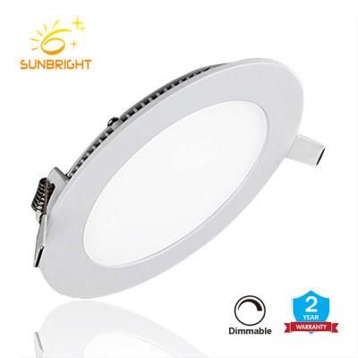Warm White 2700K LED Recessed Downlight Dimmable Light Round Ultrathin LED Panel