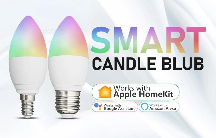 E12 E27 Base 5W C37 Smart LED Candle Bulb