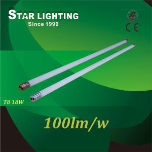 Gold and Silver End Cap T8 18W 100lm/W LED Light Tube