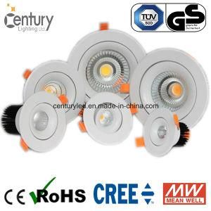 15W 90mm Cutout COB LED Down Light Fixtures