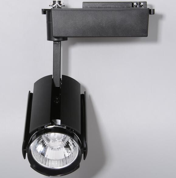 Black LED Ceiling Spot Lighting Directional COB Track Light 30W 6500K Cool White